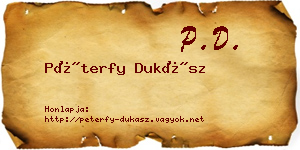 Péterfy Dukász névjegykártya